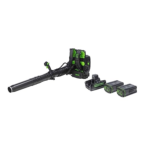 Greenworks 82V Dual Port Backpack Blower, 2 x 5.0Ah Batteries + Charger