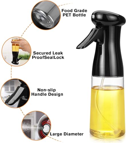 Premium 200ml Olive Oil Sprayer for Cooking Air Fryer BBQ Salad Baking Grilling